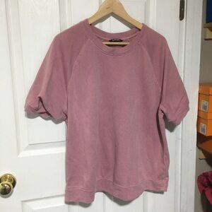 Pink Short Sleeve Sweatshirt